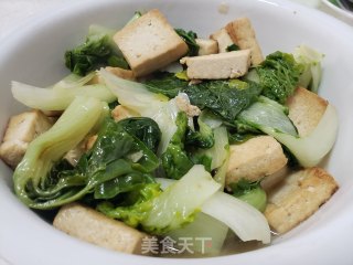 黄心菜炖豆腐步骤8