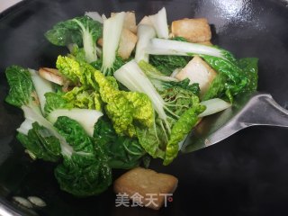 黄心菜炖豆腐步骤6