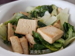 黄心菜炖豆腐步骤9