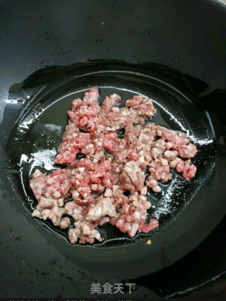 肉末炒菜心步骤2