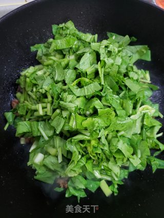 肉末炒菜心步骤5