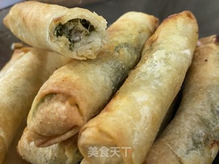 空气炸锅烤春卷步骤2