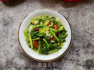 蒜蓉辣椒炒油菜苗步骤9