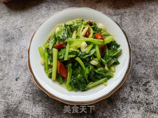 蒜蓉辣椒炒油菜苗步骤10