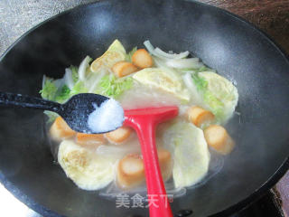 干贝烧蛋饺大白菜煮铁棍山药粉条步骤8