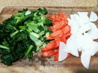 青菜山药炒虾仁步骤3