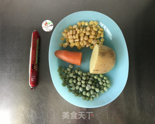 彩蔬火腿丁步骤1