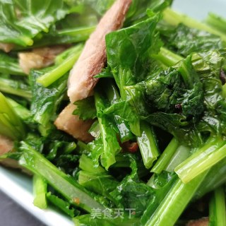 回锅肉炒苔菜步骤12 回锅肉炒苔菜步骤12