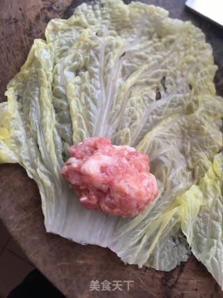 蒸白菜肉卷步骤5