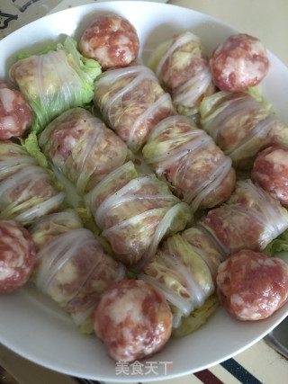 蒸白菜肉卷步骤7