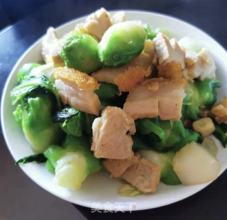 烧肉炒儿菜步骤8 烧肉炒儿菜步骤8