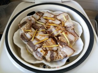 萝卜蒸腊肉步骤5