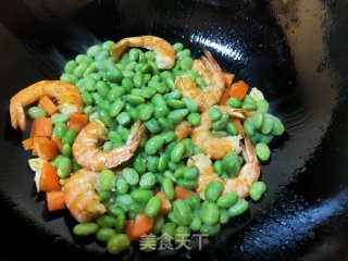 虾仁烧毛豆步骤7