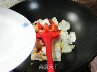 鸡蛋番茄炒大白菜步骤6