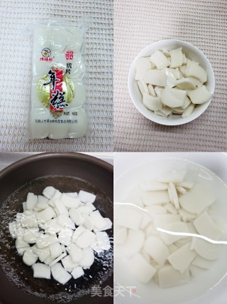 辣白菜肥牛炒年糕步骤1