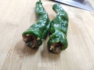 “灯影”土豆夹（虎皮螺丝椒酿肉）步骤12