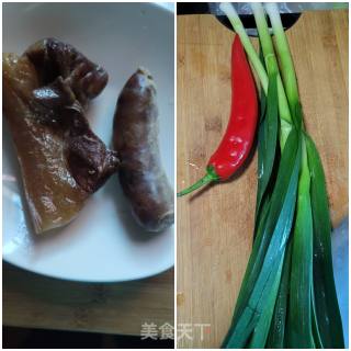 青蒜炒腊味步骤1 青蒜炒腊味步骤1
