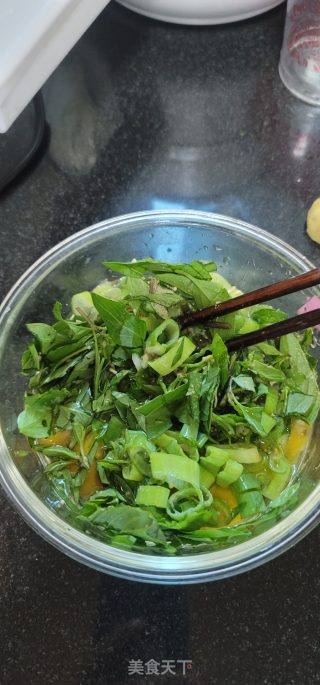 九层塔大葱炒鸡蛋步骤3