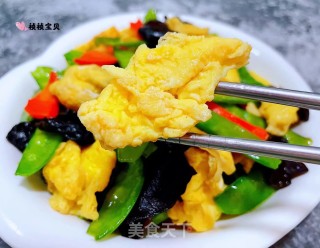 荷兰豆胡萝卜木耳炒蛋步骤14
