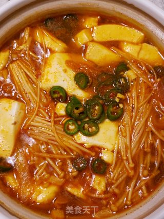 辣白菜豆腐煲步骤17