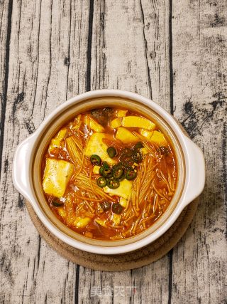 辣白菜豆腐煲步骤16