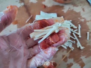 空气炸锅烤金针菇肉卷步骤6