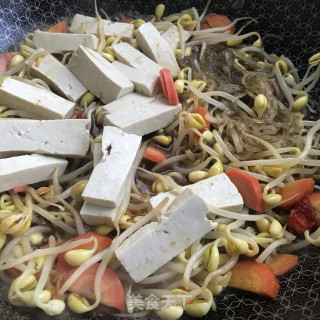 豆腐豆芽炒粉条步骤7