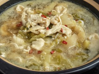 酸菜滑鸡煲步骤8