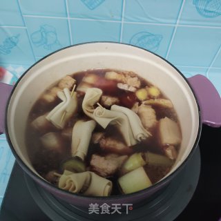五花肉卤豆皮步骤10
