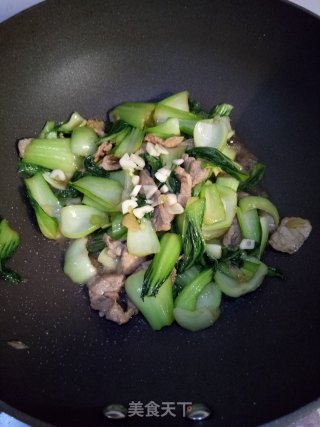 家常炒油菜步骤4