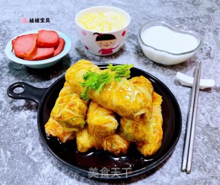 #白菜#鸡肉韭菜白菜卷步骤15