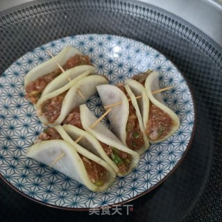 蒸白萝卜肉卷步骤11