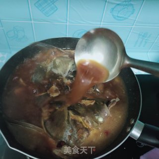 酱烧鱼头步骤15