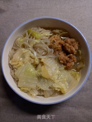 白菜肉丸炖粉条步骤6 白菜肉丸炖粉条步骤6