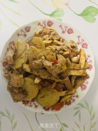 香干土豆炒肉片步骤17