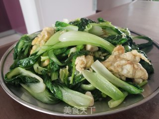 青菜炒鸡蛋步骤9