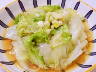 鸡汁蚝油圆生菜步骤7