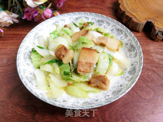 白菜炒回锅肉步骤8