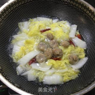 白菜粉丝丸子汤步骤5