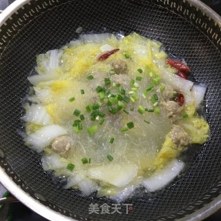 白菜粉丝丸子汤步骤7