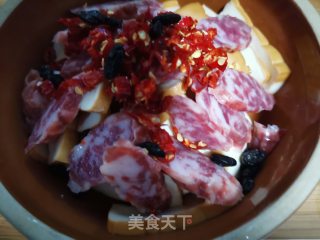 香肠蒸腊香干步骤4 香肠蒸腊香干步骤4