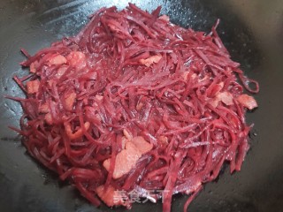 肉片炒紫菜头步骤11