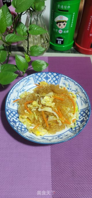 包菜鸡蛋炒粉丝步骤13