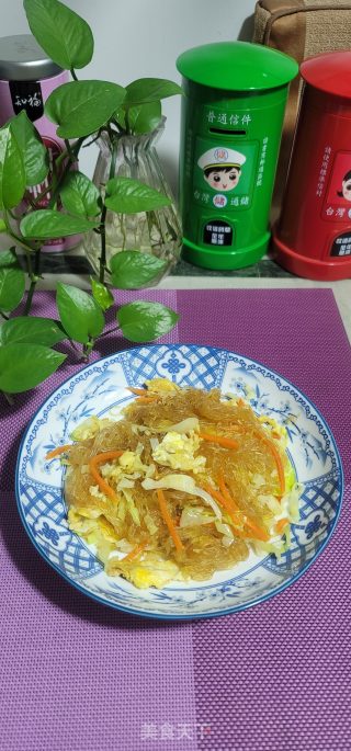 包菜鸡蛋炒粉丝步骤12