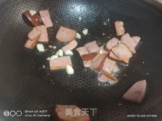 火腿炒包包菜步骤3