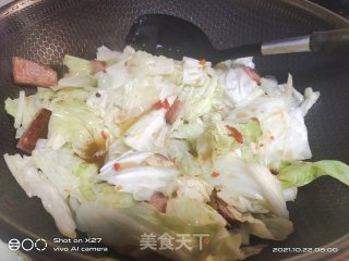 火腿炒包包菜步骤5