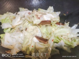 火腿炒包包菜步骤7