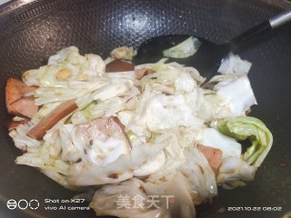 火腿炒包包菜步骤8