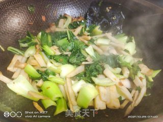 上海青炒莲藕丝步骤5