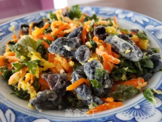 蒸胡萝卜丝芹菜叶木耳步骤11